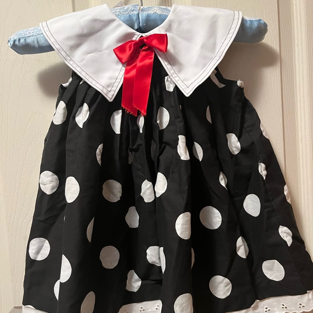 3T girls black and white dress